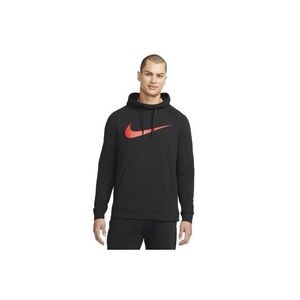 Nike Men's Black Hoodie with Red Swoosh